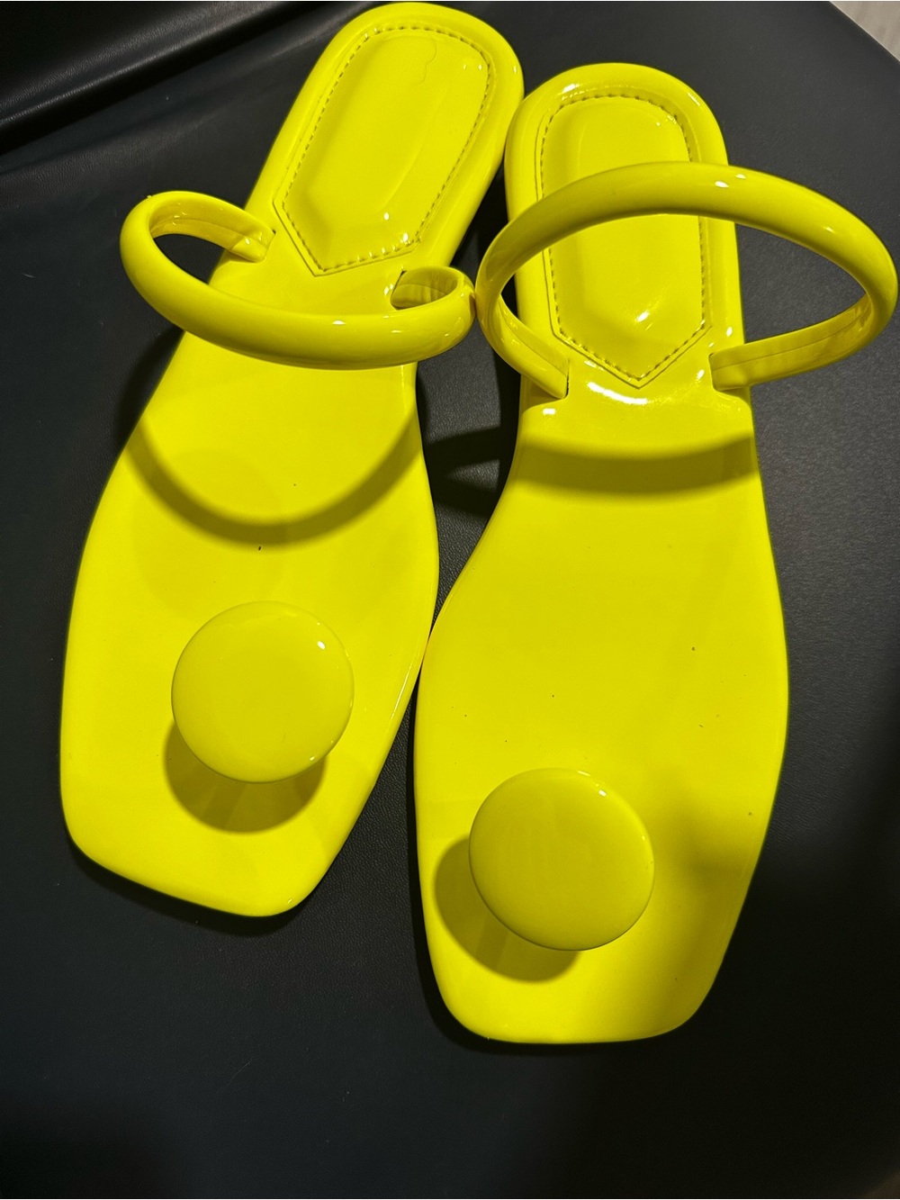 Neon Yellow Women's Slide Sandals